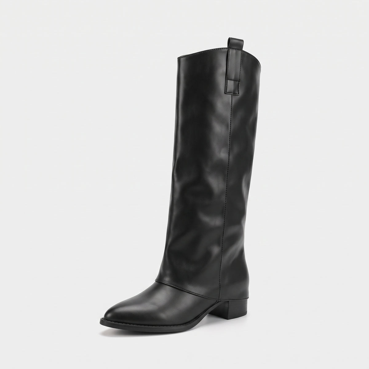 Slip-On Block Heel Boots-Schoenen store -Black-4.5-Enrois