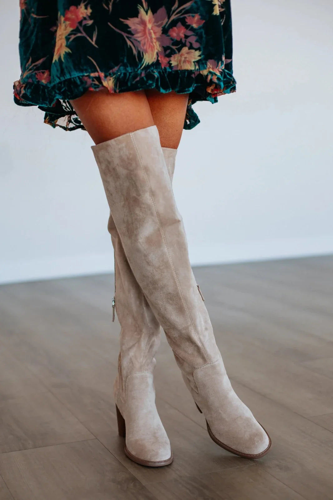 Suede Over-the-Knee Boots-Schoenen store -Enrois
