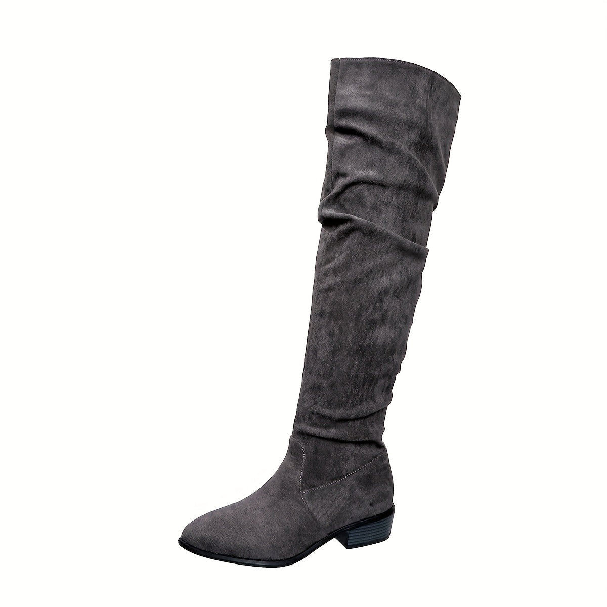 Women's Draped Faux-Suede Knee Boots.