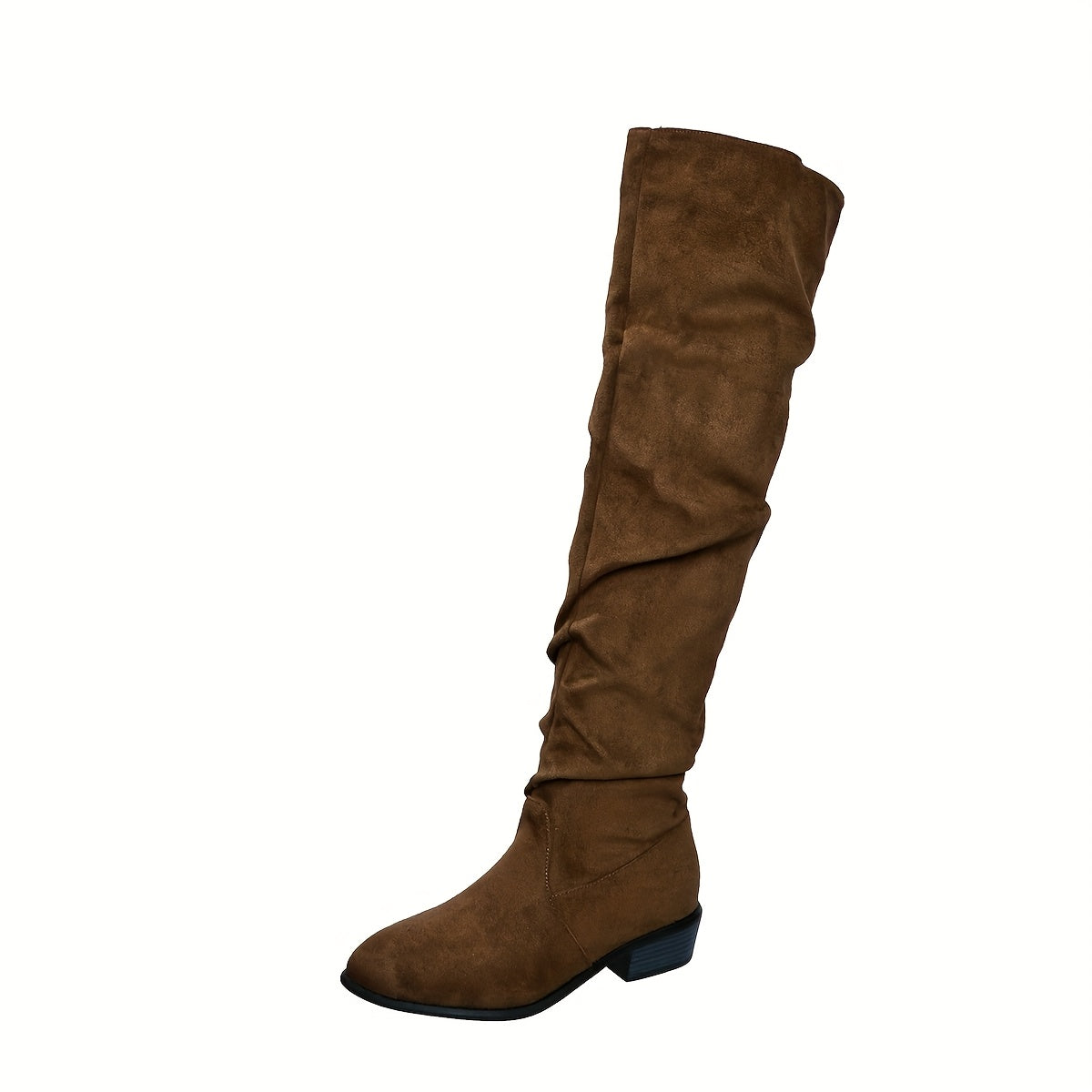 Women's Draped Faux-Suede Knee Boots.