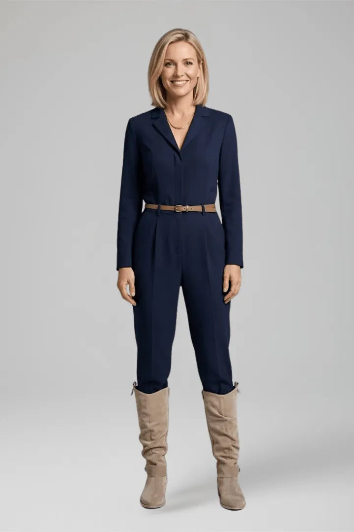 Women's Faux-Suede Knee Boots with Low Block Heels.