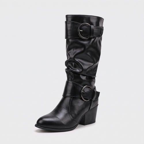 Slouchy Buckle Boots-Schoenen store -Black-4.5-Enrois