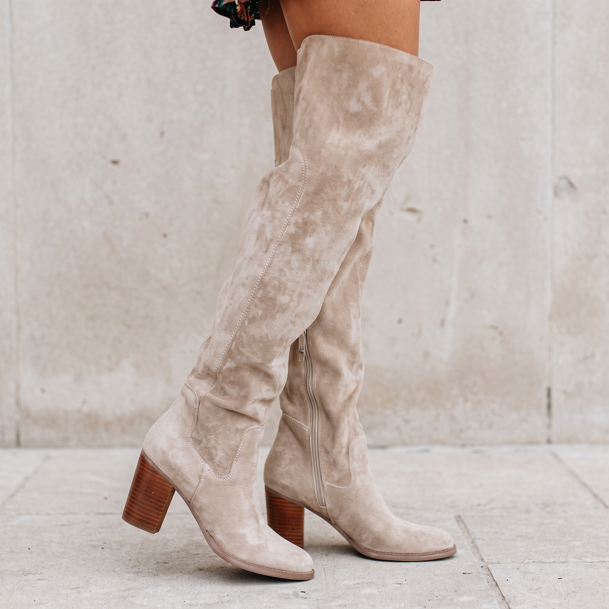 Suede Over-the-Knee Boots-Schoenen store -Enrois