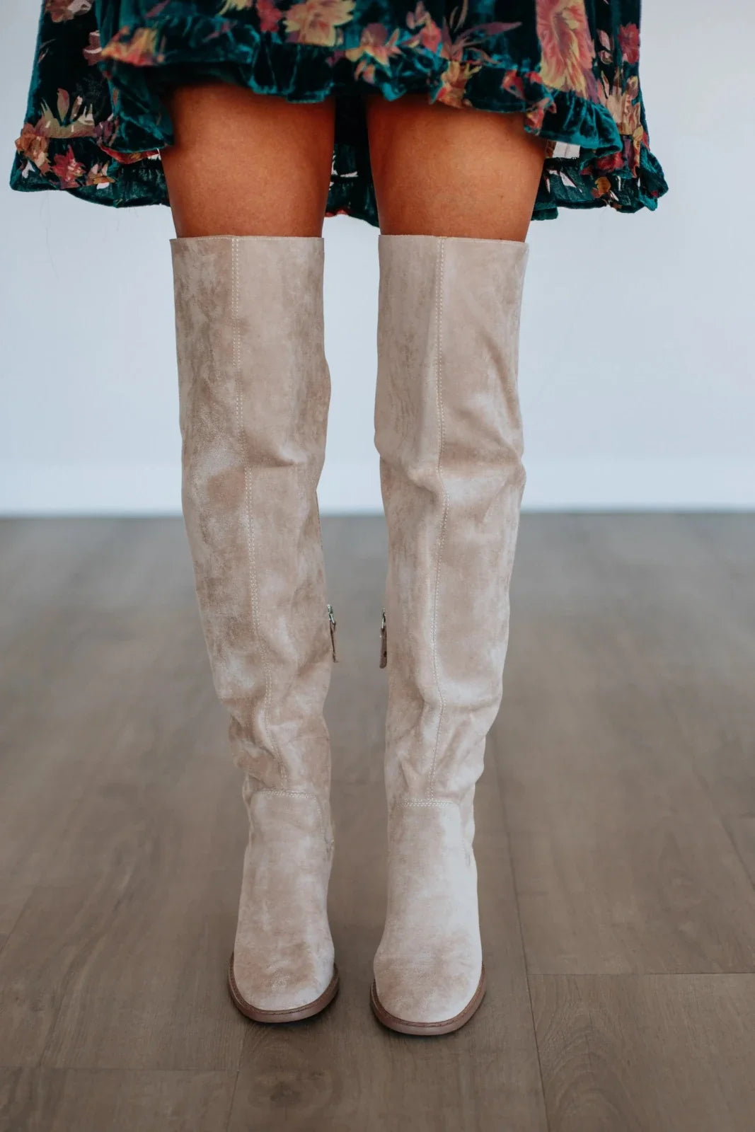 Suede Over-the-Knee Boots-Schoenen store -Enrois