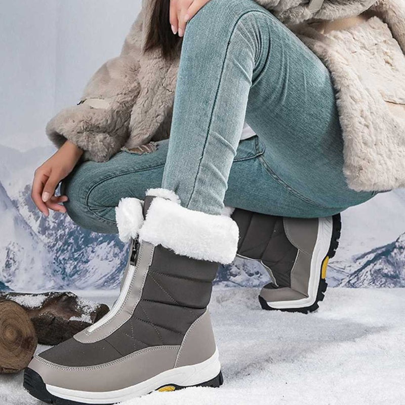 Front-Zip Winter Boots with Arch Support.