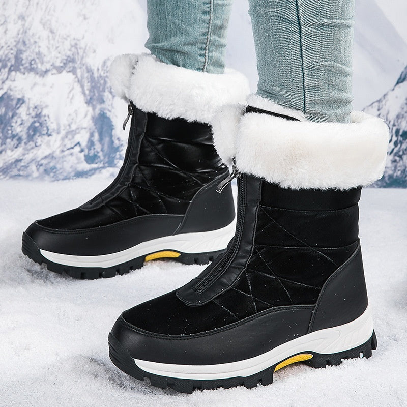 Front-Zip Winter Boots with Arch Support.