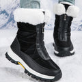 Front-Zip Winter Boots with Arch Support in black.
