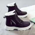 Insulated Lace-Up Ankle Boots with Side Zip in black.