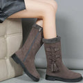 Wide Toe Box Boots with Arch Support in gray.