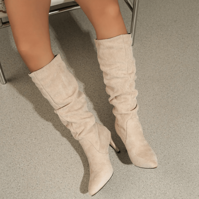 Women's Slouchy Suede Stiletto Boots.