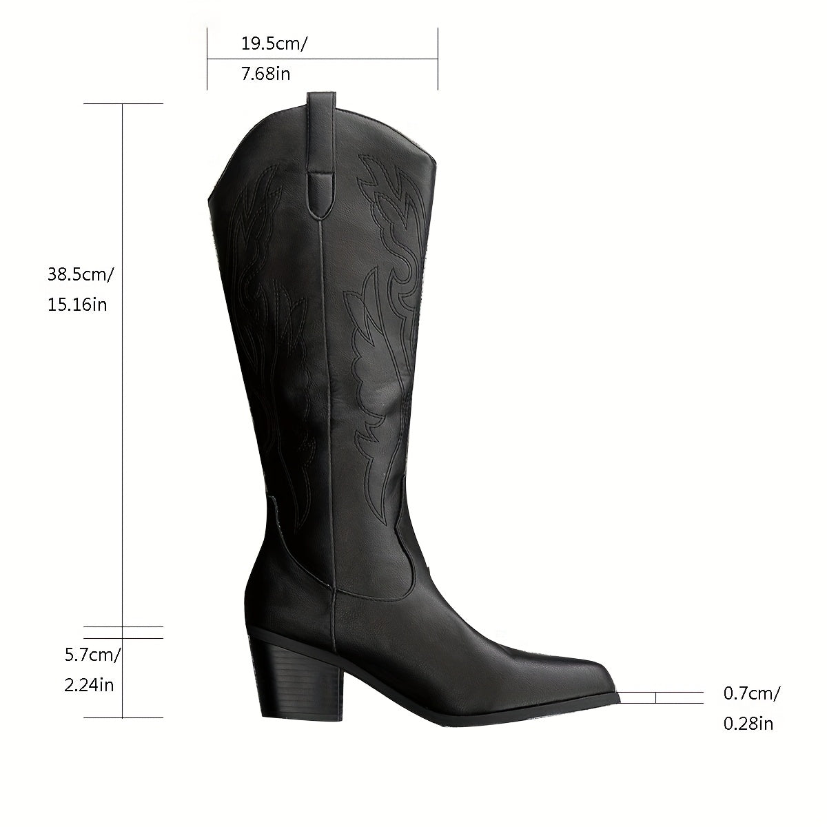 Women's Wide-Calf Embroidered Western Boots.