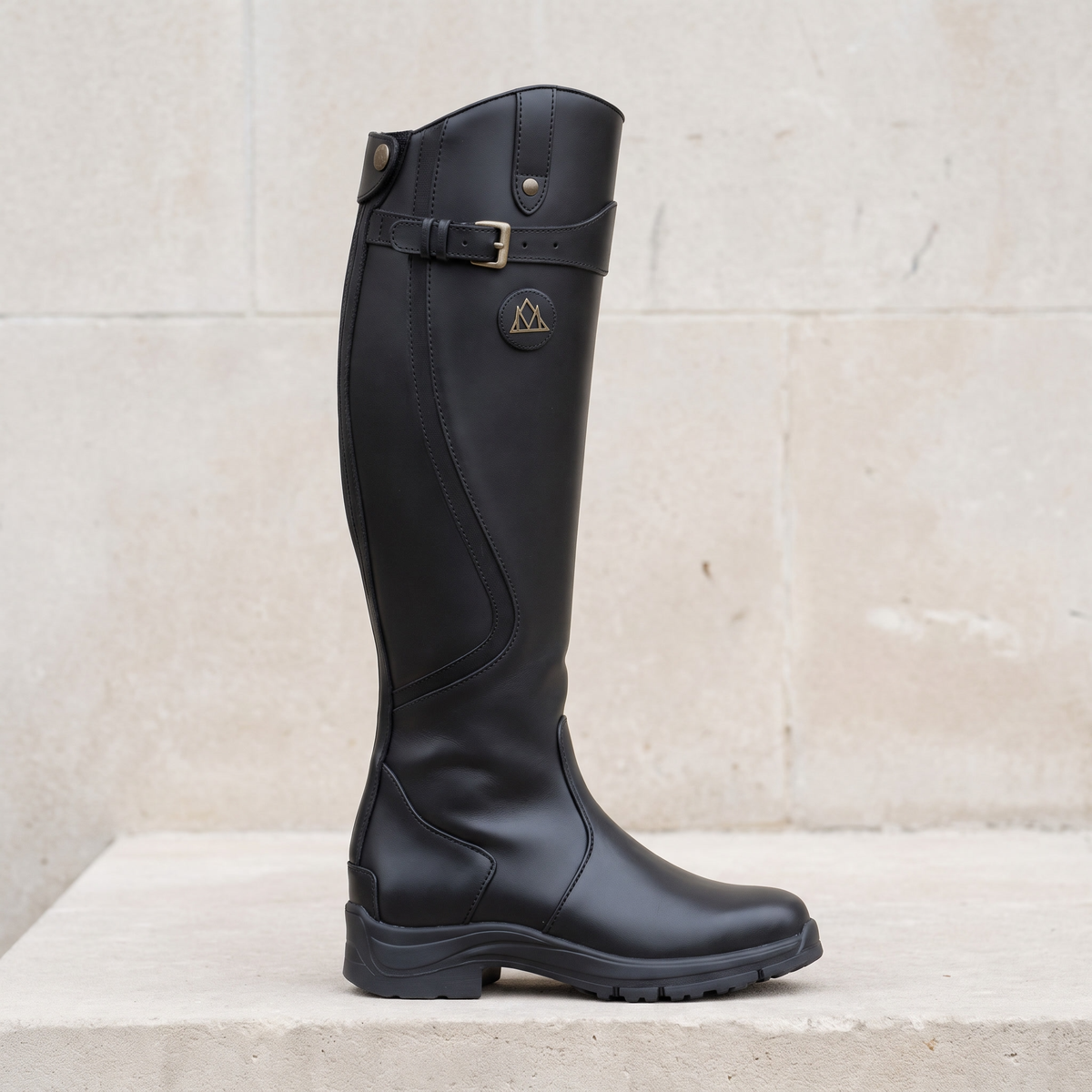 Women's Orthopedic Water-Repellent Leather High Boots — Onyx black