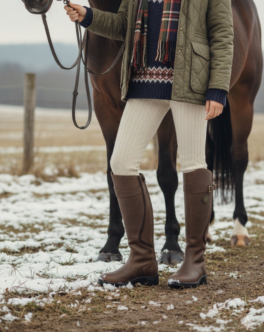 Women's Wide-Fit Water-Repellent Leather Boots.